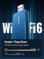 Adaptateur réseau UGREEN USB WiFi 6 pour PC portable AX1800 1800Mbps 5G 2.4G Dual Band WiFi Dongle High Speed USB3.0 Wireless Network Adapter
