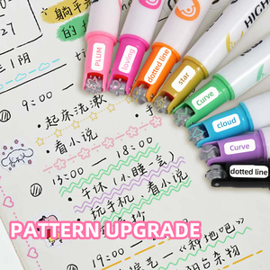 Pennarelli a Rullo con 8 Diverse Forme Curve, Asciugatura Rapida, Motivi Carini, Evidenziatori Colorati con Linee Curve <span class=keywords><strong>Pastello</strong></span> - Product Image 5