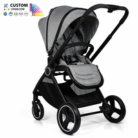 Poussette Bébé 3-en-1 Système de Voyage Siège Auto Réversible Assis-Allongé Pliage Compact Berceau Nacelle de Sommeil Landau Vente en Gros