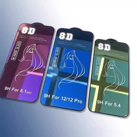 Verre miroir 8D, vente en gros d'usine pour protecteur d'écran iPhone 16/15, verre trempé 9H 2.5D pour iPhone Samsung Infinix Huawei