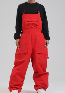 Traje de esquí de moda para hombre Pantalones de esquí de una sola tabla a prueba de viento impermeable pierna ancha suelta deportes al aire libre pantalones de esquí hombres <span class=keywords><strong>tirantes</strong></span> invierno - Product Image 5