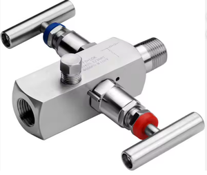Ручной двухклапанный коллектор из нержавеющей стали SS316 с игольчатой конструкцией, рабочее давление 6000 фунтов на кв. дюйм, включает блок, клапан для сброса давления, седло из PTFE - Product Image 3