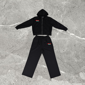 Ensemble de survêtement personnalisé pour homme, grande taille, coupe classique, imprimé par transfert thermique, délavé à l'acide, avec strass, pour l'hiver - Product Image 4