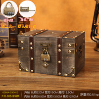 Boîte de rangement coffre au trésor avec serrure en bois Vintage Cigarette bijoux emballage boîte en bois bibelot