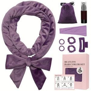 Soft Velvet Heatless Curlers Overnight No Heat Hair Curl Set <b>Bow</b> Design for Ladies Sleep Wavy Hair in Stock Low MOQ Free Sample - Product Image 6
