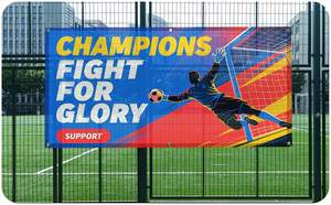 Banners rectangulares personalizados de malla para cercas, estilo colgante/guirnalda, con ojales metálicos, doble costura y estampado de imagen personalizada - Product Image 5