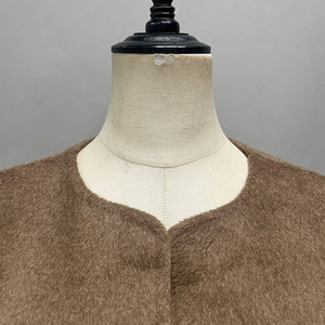 Jancoco O <span class=keywords><strong>collo</strong></span> con cintura di seta di lana <span class=keywords><strong>cappotto</strong></span> invernale in vera lana con tasche in <span class=keywords><strong>pelliccia</strong></span> di visone - Product Image 3