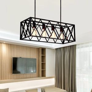 Rectangular Stainless Steel Gold Body Pendant <b>Light</b> E26 LED Bulbs 3500K Warm White Adjustable Height Living Room <b>Chandelier</b> - Product Image 2