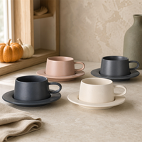 Ensembles classiques de tasses et soucoupes en céramique – Charme café européen, compatibles lave-vaisselle et micro-ondes, pour cuisines élégantes, cadeaux saisonniers