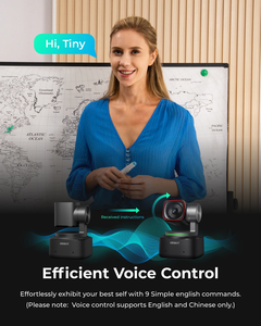 เว็บแคม 4K และชุดรีโมท, กล้องติดตาม OBSBOT AI พร้อมเซ็นเซอร์ 1/1.5 นิ้ว, ควบคุมด้วยเสียง/ท่าทาง, 60 FPS, HDR, เพิ่มประสิทธิภาพเว็บแคมอย่างมีประสิทธิภาพ - Product Image 4