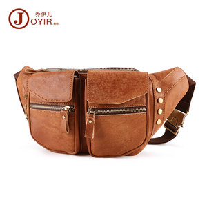 Joyir Men's Genuine Leather Crossbody <b>Bag</b> Matte Brown Multi-Functional Chest <b>Bag</b> Everyday Use - Product Image 5