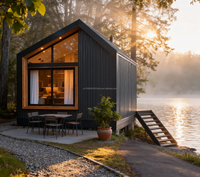 Maison préfabriquée moderne en conteneur, structure en acier galvanisé, fenêtres en alliage d'aluminium, couleur personnalisable pour hôtel/villa - Marque PINGUI
