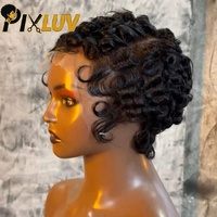 13x4 Lace Front Perücken Echthaar Choima Pixie Cut Perücken HD Lace Front Perücke Kurze Lockige Echthaarperücke Natürlich Großhandel Klebefreie Perücke