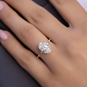 เครื่องประดับชิงหลง ทอง 14k 18k เพชรเพาะเลี้ยง 1-5 กะรัต D VVS แหวนหมั้น แหวนแต่งงาน เครื่องประดับชั้นดีสำหรับผู้หญิง ของขวัญ - Product Image 1