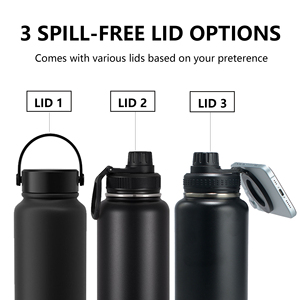 Travel Friendly Stainless Steel Water <b>Bottle</b> with Handle Custom Print Reusable Sports Flask - Product Image 3