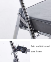 Chaise pliante empilable moderne en maille avec assise en tissu, gain de place, rangement facile pour l'école, les banquets et les usages commerciaux multiples