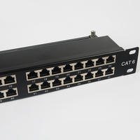 Panel Patch CAT6 Terlindung 1U 48 Port Densitas Tinggi FTP RJ45 Rakitan Rak dengan Kontak Berlapis Emas 48 Port CAT6 STP Patch Panel