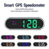 Nouveau compteur de vitesse GPS HUD numérique coloré pour tous les véhicules compteur de vitesse à affichage tête haute universel de voiture KMH/MPH commutable