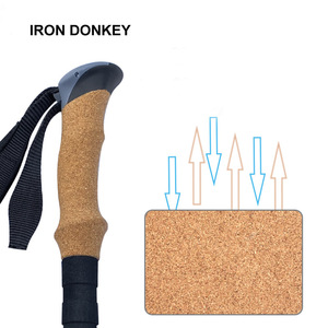 IRONDONKEY Logo personnalisé baguette accessoires poignée en liège serrure externe baguette d'alpinisme télescopique EVA poignée en liège - Product Image 5