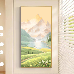 2025 nuevo estilo <span class=keywords><strong>Rural</strong></span> montaña cristal porcelana pinturas verticales cuatro estaciones <span class=keywords><strong>paisaje</strong></span> decoración para el hogar estilo de campo - Product Image 2