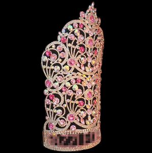 มงกุฎขนาดใหญ่ส่องแสงขนาด 14 นิ้วมงกุฎประกวดทรงสูงสําหรับราชินีมิสจักรวาล - Product Image 3