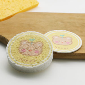 Foamstar Vòng khuôn mẫu nhà bếp rửa chén không trầy xước sinh thái gỗ bột giấy miếng bọt biển nén <span class=keywords><strong>cellulose</strong></span> miếng bọt biển - Product Image 1