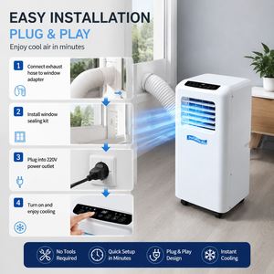 Nuevo Aire Acondicionado Portátil de 1200W-3600W, Solo Frío, Compresor, Frecuencia Fija, No Requiere Unidad Exterior, Conexión Fácil - Product Image 2