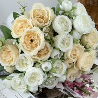 Nouveau style – Vente en gros de fleurs artificielles : Pivoine persane et roses haut de gamme à 5 têtes, bouquet fait main pour mariage et Saint-Valentin