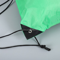 Sac à dos de sport pliable personnalisé avec logo, en polyester recyclé 210D 420D, imprimé par sublimation, grand format, avec cordon de serrage et lettres