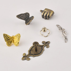 Tirador de gabinete de aleación de zinc con diseño de mariposa, estilo europeo antiguo, de un solo orificio, accesorio de ferretería duradero - Product Image 3