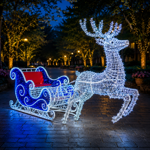 E-Installation Lumière 3D Traîneau de rennes avec guirlande en PVC 220V pour Halloween, Thanksgiving et festivals <span class=keywords><strong>d</strong></span>'<span class=keywords><strong>hiver</strong></span> - Product Image 4
