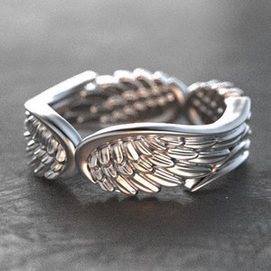 Bague Aile d'Ange en Plumes pour Femme, Style Vintage, Élégante et Tendance, Accessoire de Doigt - Product Image 1
