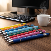 Stylo à bille 2-en-1 avec logo personnalisé et écran en métal pour stylet, largeur d'écriture de 1.0mm, cadeau promotionnel publicitaire direct d'usine