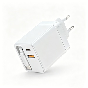 Multi function charger 40W 65W GaN AC Wall Mounted Travel Charger with <b>USB</b> A <b>USB</b> C PD ports and EU US US UK <b>plugs</b> 20w - Product Image 4