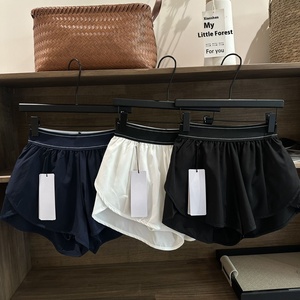 Shorts Deportivos de Cintura Alta, Anti-Transparencia, de Secado Rápido, Cintura Elástica, Ajuste Ceñido, Transpirables, para Correr al Aire Libre, Yoga, con Letras Decorativas - Product Image 4