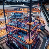 Solution clé en main ASTM/CE, équipement d'amusement de luxe pour enfants, aire de jeux intérieure et parcours d'obstacles cyberpunk commercial sur le thème du ninja