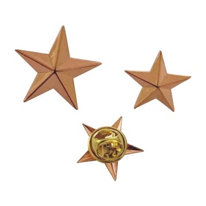 Spilla personalizzata in metallo a forma di stella 3d con placcatura in argento dorato, spilla a stella a cinque punte distintivo 4 luglio Memorial Day veterani - Product Image 5