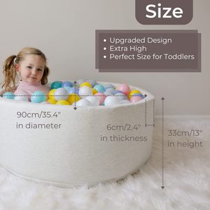 Piscine à balles pliable en coton extensible doux de haute qualité 90*30cm, en soie de lait, pour usage intérieur, 1 place pour enfants et bébés - Product Image 3