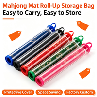 Tapis de Mahjong Transparent pour Jeu à Domicile, Tube de Rangement Mural, Tapis de Table de Mahjong, Sac de Transport Organisateur, Couleur Personnalisée