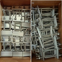 UISOLAR – Pince de fixation centrale en aluminium de type U à double trou pour panneaux solaires, pour système de support photovoltaïque à tubes carrés – Vente directe usine