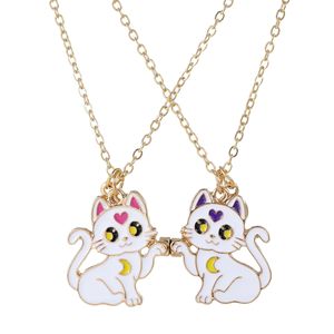 Vente flash : Ensemble de colliers en alliage à double cœur, collier magnétique pour meilleurs amis, collier pour <span class=keywords><strong>2</strong></span> couples, bijoux en gros - Product Image 5