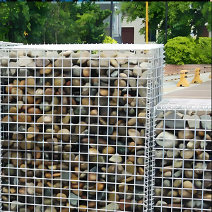 Gabion Basket Galvanized <b>Wire</b> <b>Mesh</b> Gabion Retaining Wall River Bank Stone Cage Landscape Wall with Cutting Services - Product Image 1