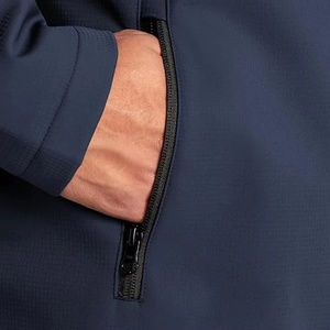 Plus Size <b>Men's</b> Blue Woven Windbreaker Zip <b>Jackets</b> With Zip Pockets - Product Image 5