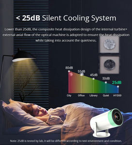 Projecteur intelligent HY300 Pro 4K Home Cinéma Mini projecteur vidéo Écran LED 130 pouces Portable Projection extérieure Affichage WIFI - Product Image 3