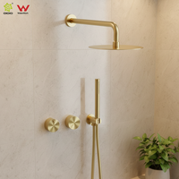 Ensemble de douche mural bidirectionnel certifié Watermark en acier inoxydable 304 avec motif soleil, mitigeur de douche encastré pour hôtel et villa