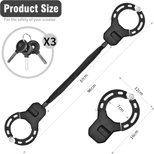 Candado para Scooter Eléctrico, Candado Resistente para Bicicleta, Antirrobo, <span class=keywords><strong>Cadena</strong></span> de Acero de Aleación de 8 mm, 90 cm, Antirrobo, con Llave, para Bicicleta Eléctrica y Bicicleta - Product Image 3