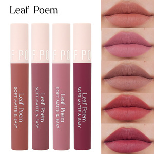 Leaf Poem <span class=keywords><strong>Gloss</strong></span> à lèvres mat doux, Rouge à lèvres liquide velours lisse, Teinte à lèvres hautement pigmentée longue tenue anti-<span class=keywords><strong>transfert</strong></span>, Portée toute la journée - Product Image 1