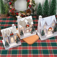 Usine En Gros Intérieur Décorations De Noël Papier Village De Noël Maison Lumières Figurine Table Top Décorations De Noël
