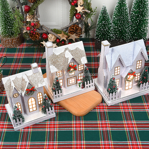 Factory Wholesale Indoor <strong>Christmas</strong> Decorations Paper <strong>Christmas</strong> <strong>Village</strong> House Lights Figurine Table Top <strong>Christmas</strong> Decorations - Product Image 5