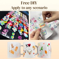 Envolturas DTF UV Resistentes al Agua con Corte de Contorno para Tazas de Café, Botellas y Platos, Aumentan la Eficiencia y Durabilidad, Pegatinas UV